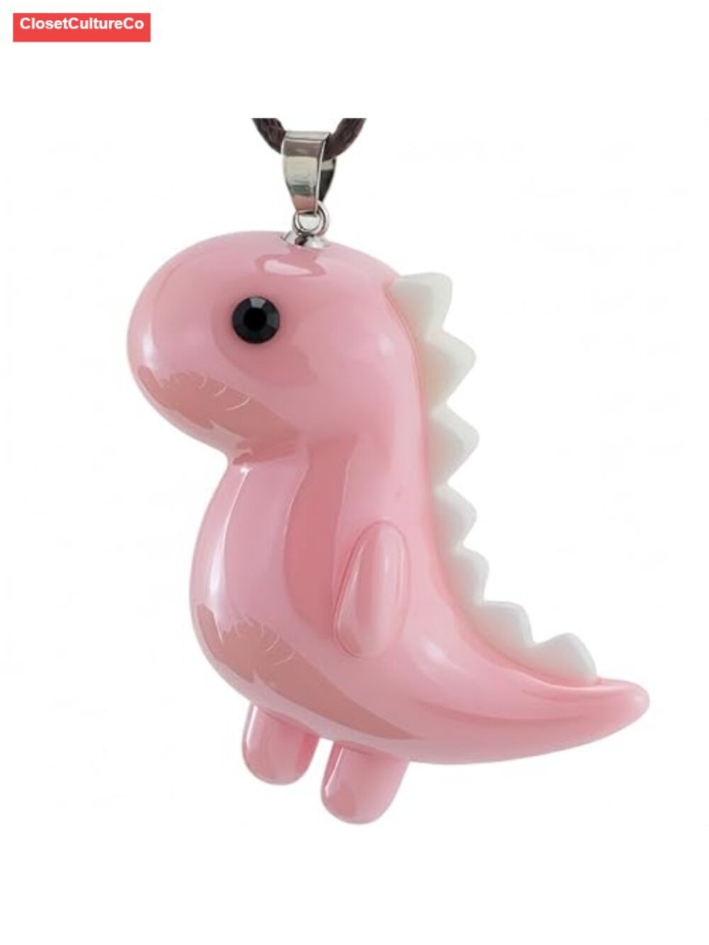 T-Rex Pendant Necklace with Wax Cord Adjustable Dino Jewelry